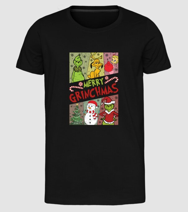 Merry Grinchmas - Grinch model negru pe tricou