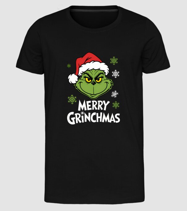 Merry Grinchmas Negru model negru pe tricou