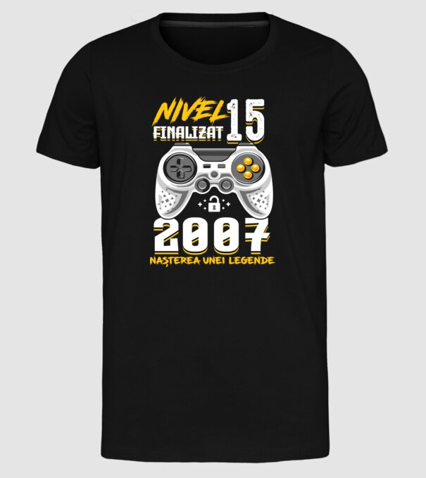 Nivel 15 finalizat. 2007 nașterea unei legende model negru pe tricou