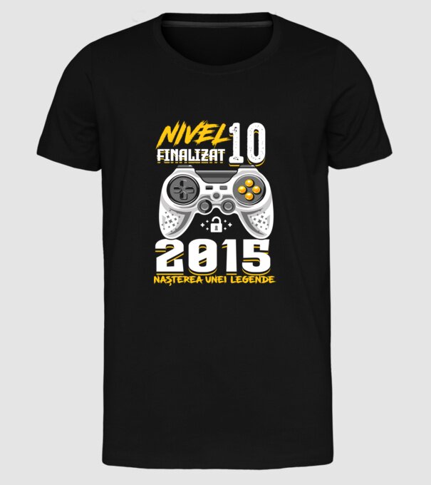 Nivel Finalizat 10 2015 model negru pe tricou