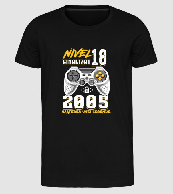Nivel Finalizat 18 2005 model negru pe tricou