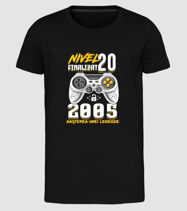 Nivel Finalizat 20 2005 model negru pe tricou