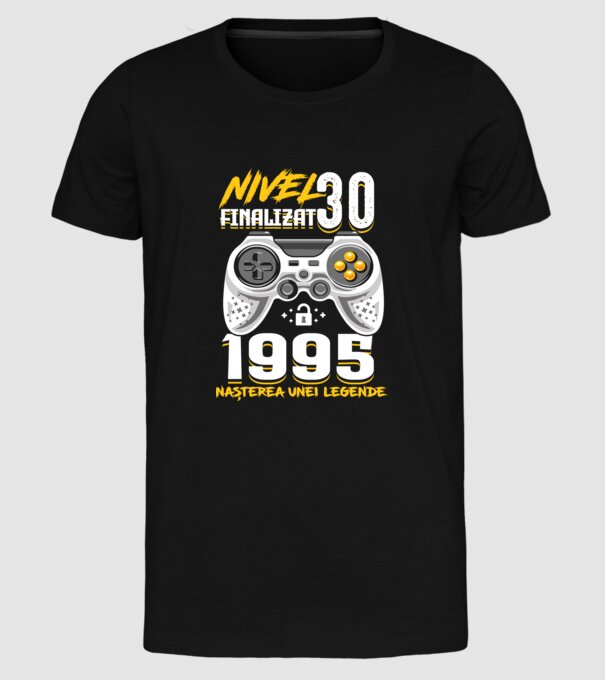 Nivel Finalizat 30 1995 model negru pe tricou
