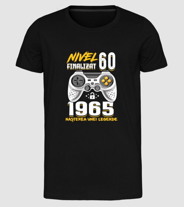 Nivel Finalizat 60 1965 model negru pe tricou
