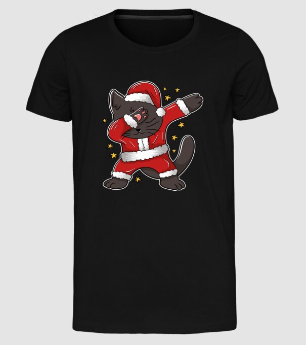Pisică Dab model negru pe tricou