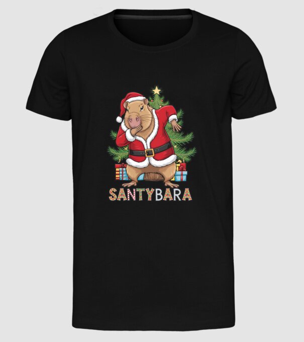 Santybara model negru pe tricou