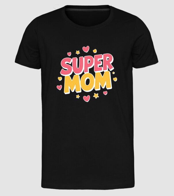 Super Mom Negru model negru pe tricou
