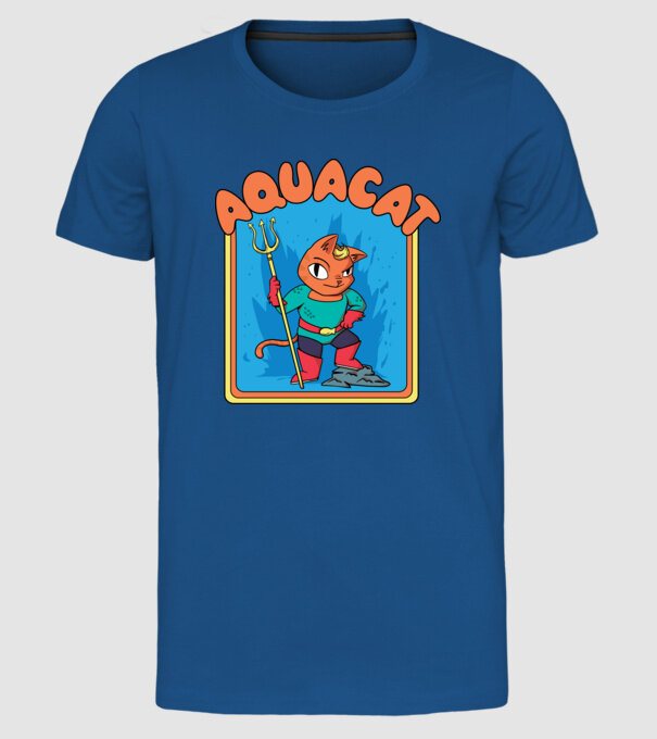 Aquacat model albastru regal pe tricou