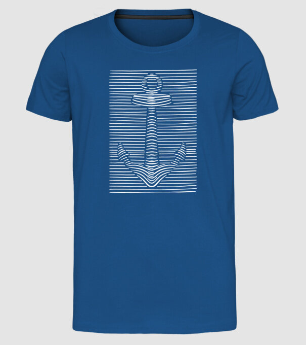 Linii Ancoră model albastru regal pe tricou