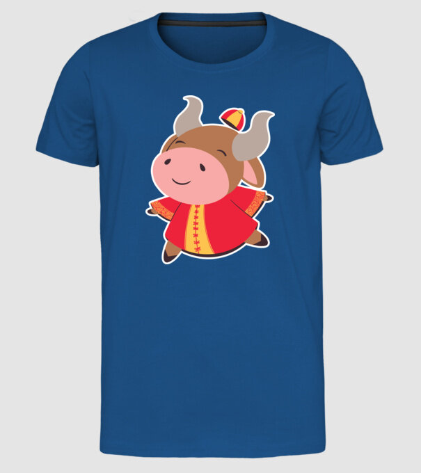 Anul chinezesc - Anul Bivolului model albastru regal pe tricou