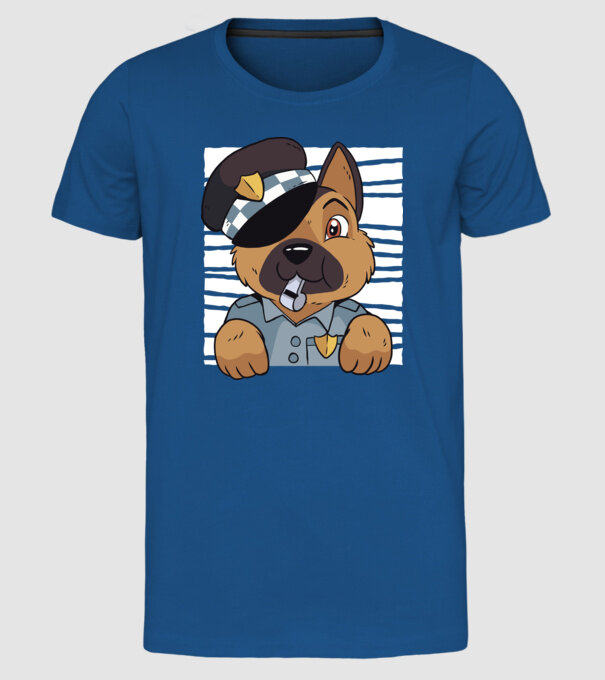 Ciobănesc german câine de poliție model albastru regal pe tricou