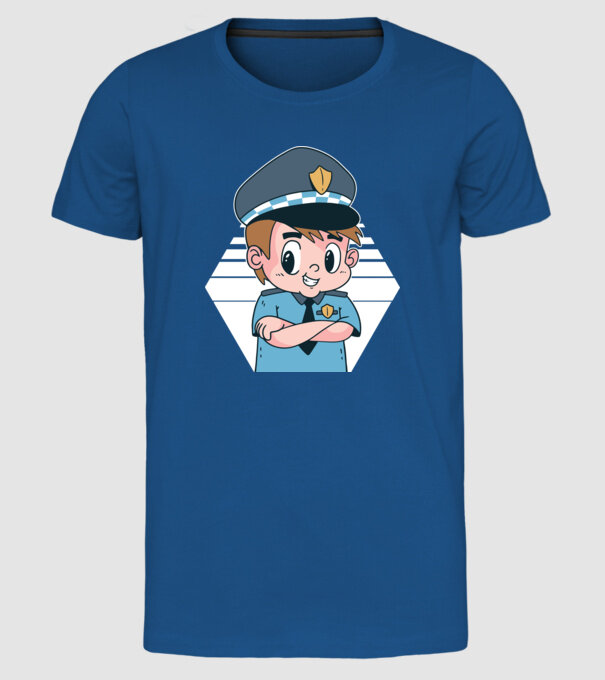 Polițist Copil model albastru regal pe tricou
