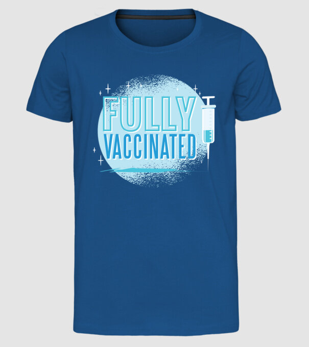 Complet vaccinat model albastru regal pe tricou