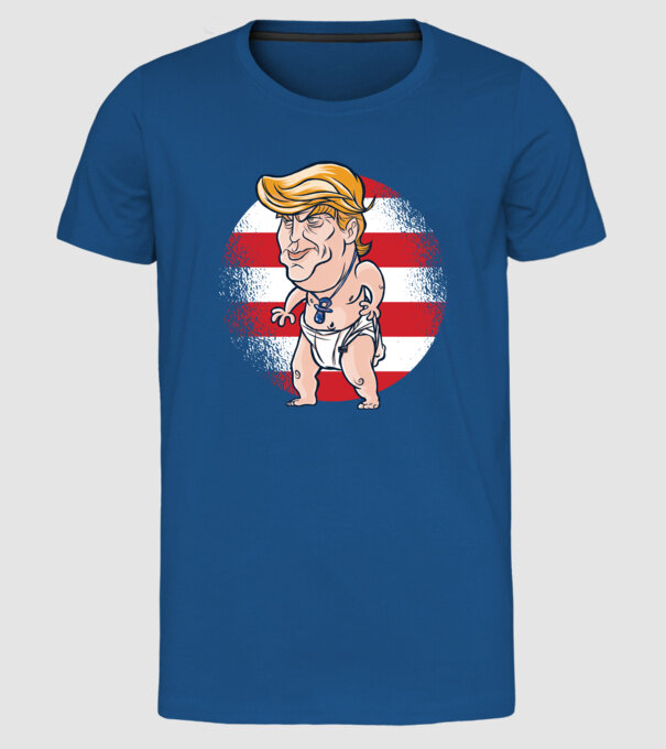 Trump Baby tricou amuzant model albastru regal pe tricou