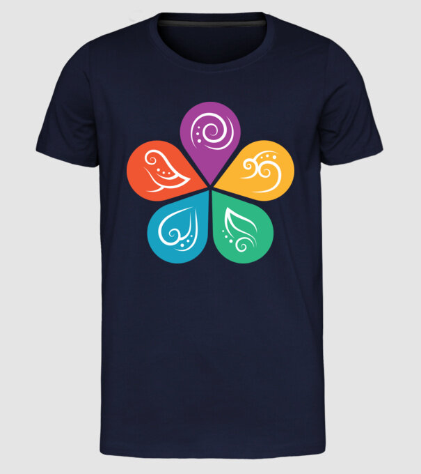Ayurveda model albastru închis pe tricou