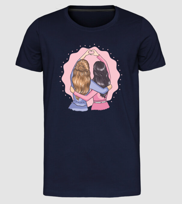 Best Friends Forever - Cele mai bune prietene model albastru închis pe tricou