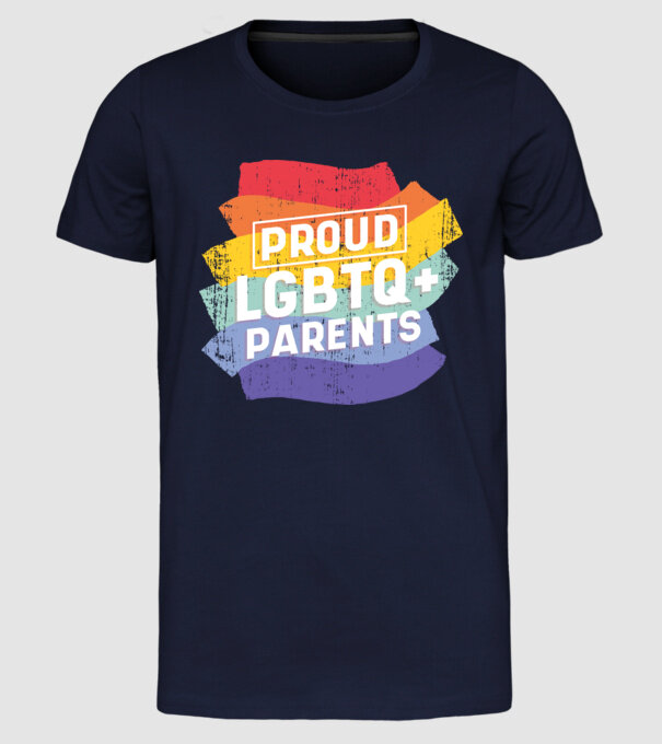 Părinți mândri LGBTQ model albastru închis pe tricou