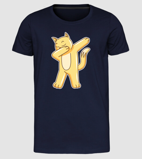 Pisică DAB model albastru închis pe tricou