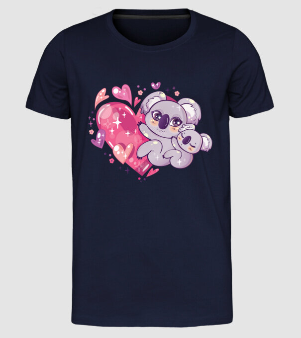 Koala drăguță Anime model albastru închis pe tricou