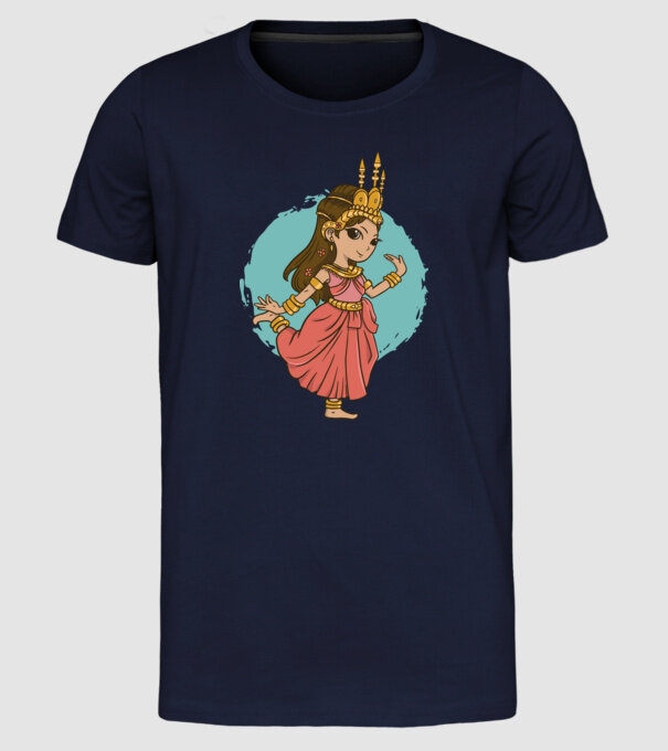 Prințesă drăguță model albastru închis pe tricou