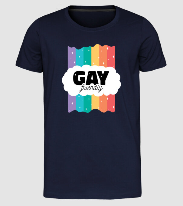 Gay friendly model albastru închis pe tricou