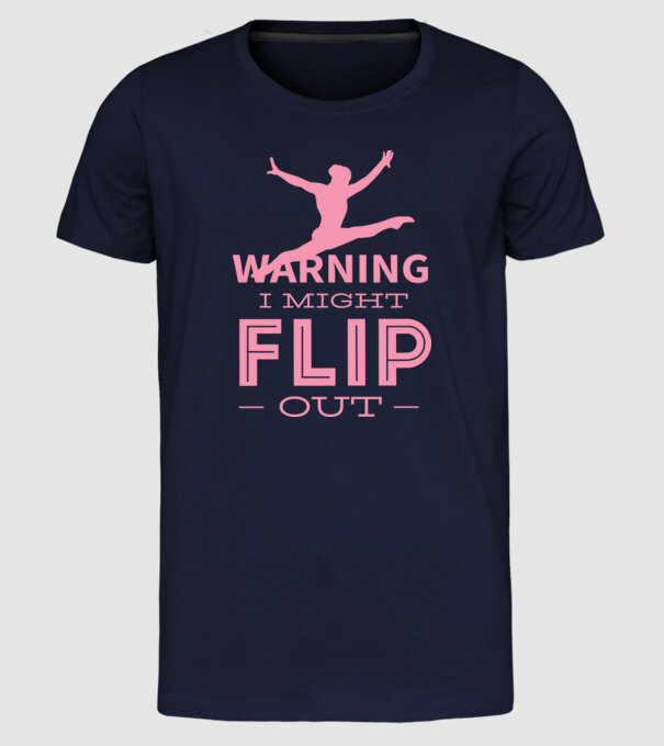 Gimnast model albastru închis pe tricou