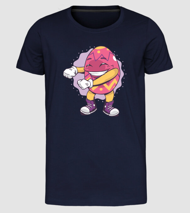 Ouă de Paște DAB model albastru închis pe tricou