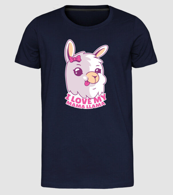 I Love My Papa Llama tricou drăguț cu lamă pentru bunica model albastru închis pe tricou