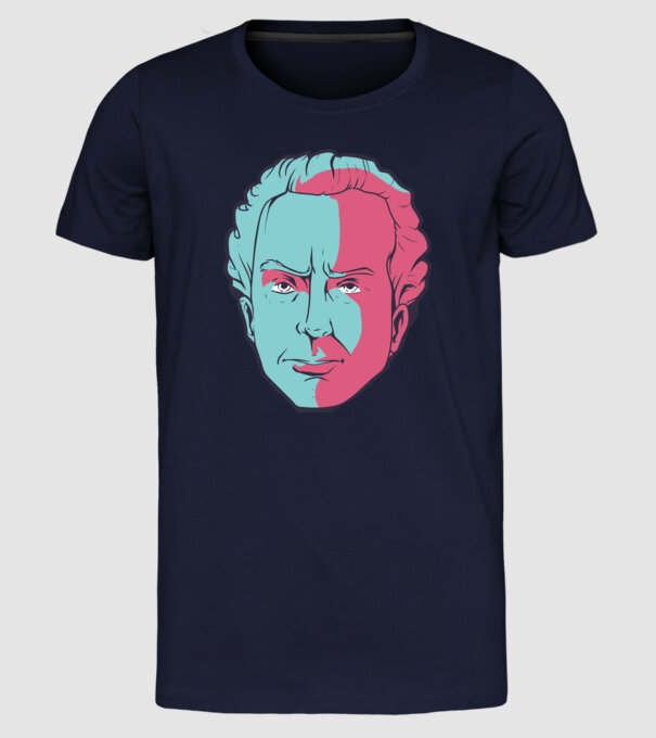 Immanuel Kant model albastru închis pe tricou