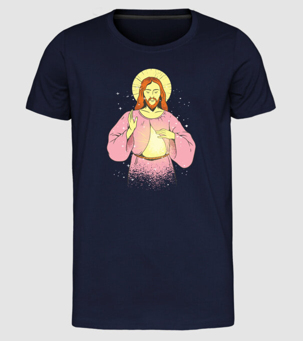 Iisus Hristos model albastru închis pe tricou