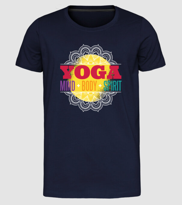Valori yoga model albastru închis pe tricou