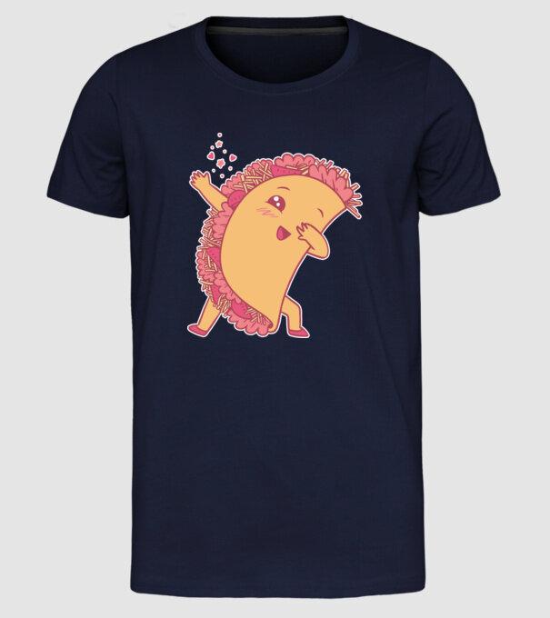 Kawaii Taco DAB model albastru închis pe tricou