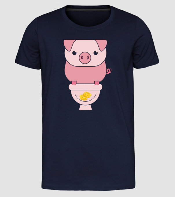 Little Pig model albastru închis pe tricou