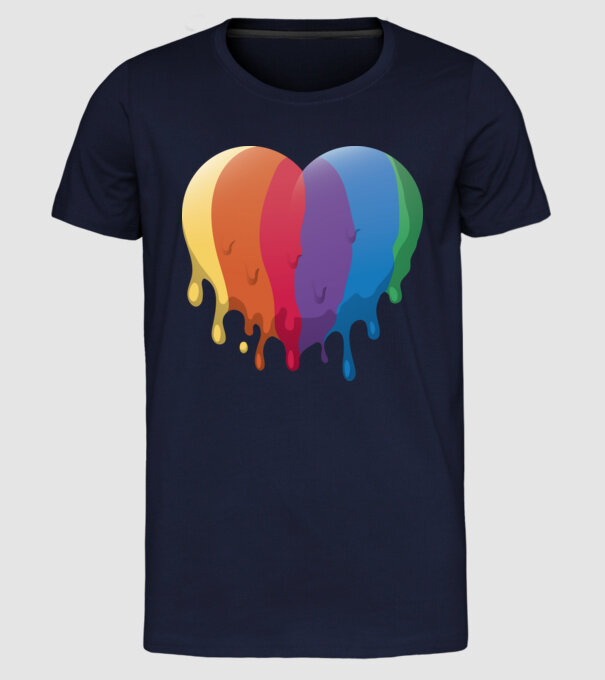 LGBTQ Inimă model albastru închis pe tricou