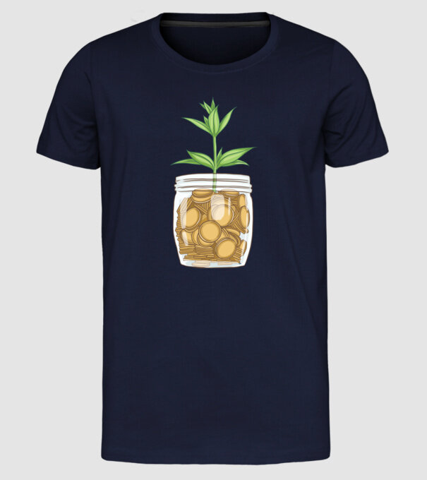 Plantă pușculiță porcușor model albastru închis pe tricou