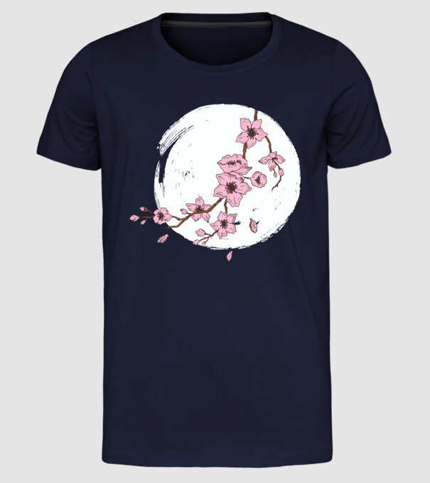 Înflorire de primăvară model albastru închis pe tricou