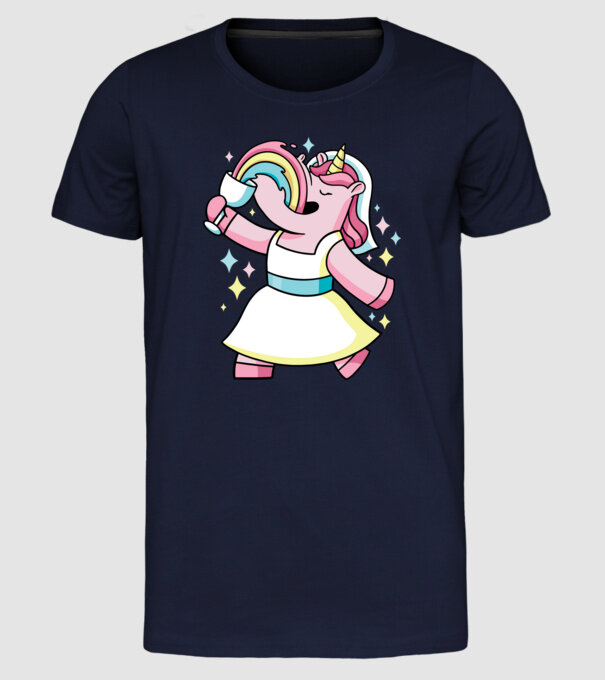 Unicorn Mireasă model albastru închis pe tricou
