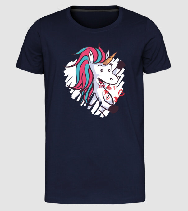 'Dragoste Unicorn pentru Valentine''s Day' model albastru închis pe tricou