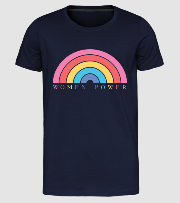 Women Power Curcubeu Ziua Femeii model albastru închis pe tricou