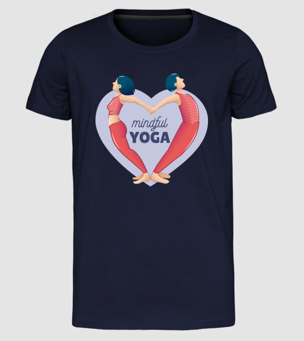 Dragoste Yoga - tricou Yoga model albastru închis pe tricou