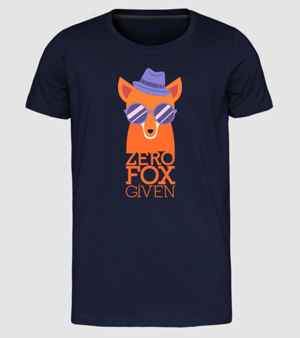 Zero Fox Given model albastru închis pe tricou