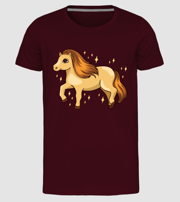 Ponei drăguț model bordo pe tricou