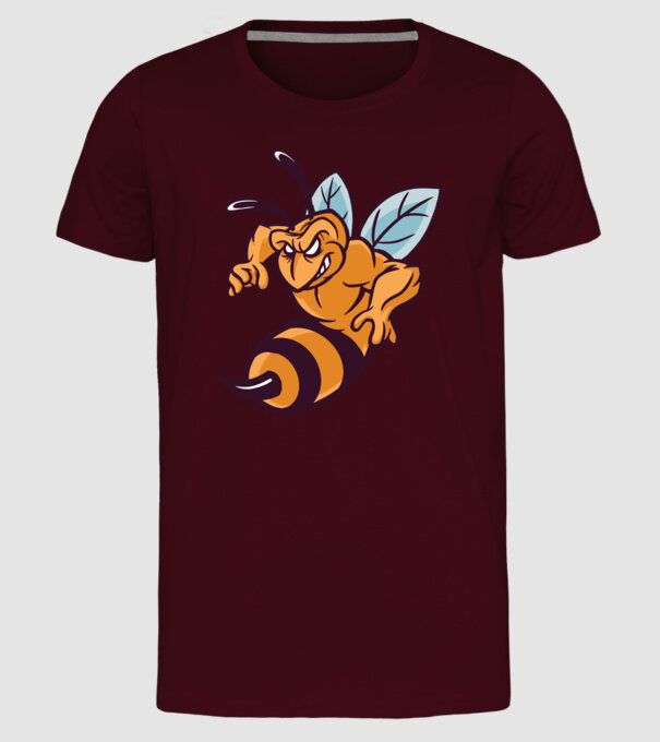 Viespe Supărată model bordo pe tricou