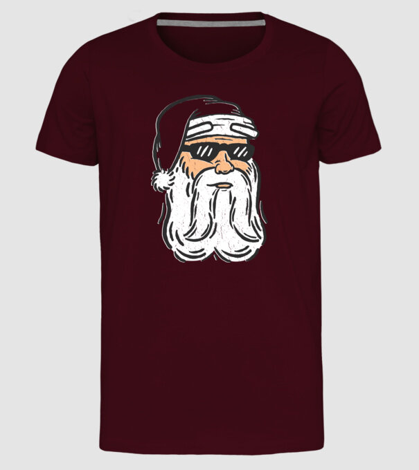 Cap Moș Crăciun model bordo pe tricou