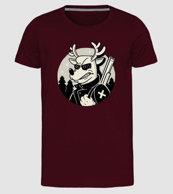 Rudolf Vânătorul model bordo pe tricou
