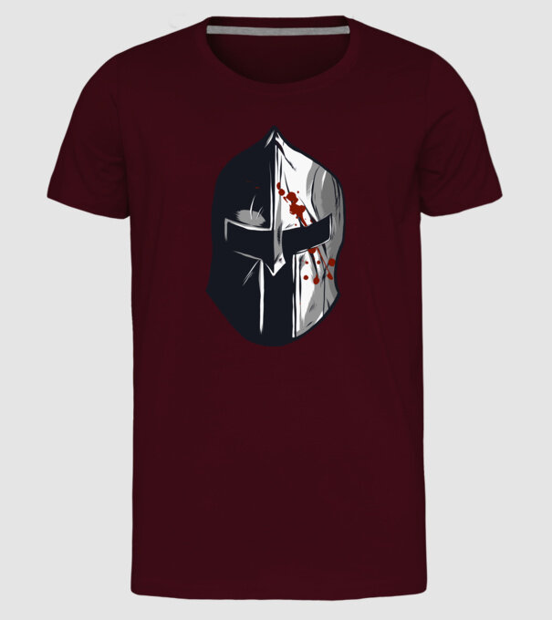 Cască războinic Sparta model bordo pe tricou