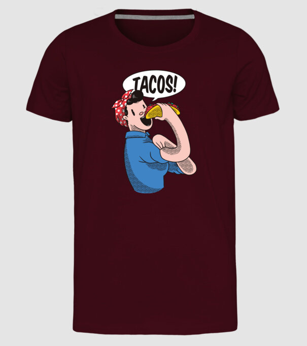 Tacos feminism model bordo pe tricou