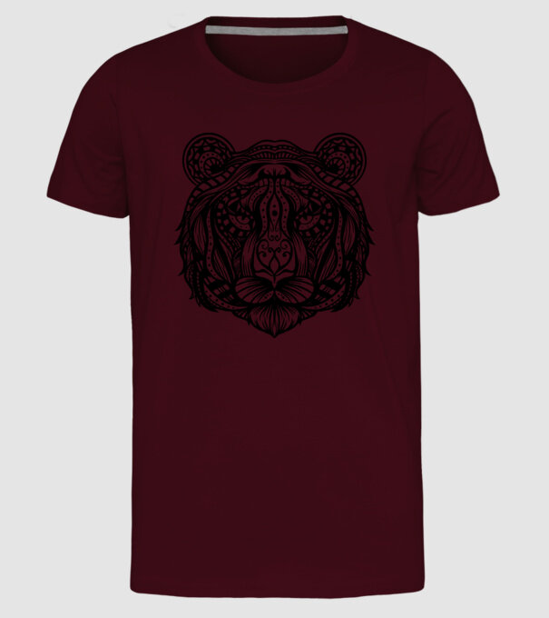 Tigru Mandala model bordo pe tricou