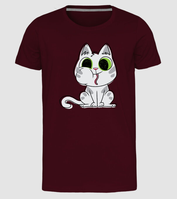 Pisicuță amuzantă model bordo pe tricou