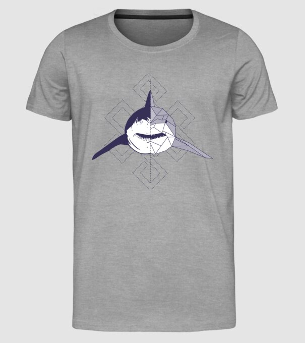 Rechin abstract model gri pe tricou